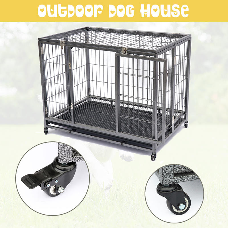 শীর্ষ টিউব ফোল্ডেবল ধাতব কুকুর খাঁচা খুলুন শীর্ষ টিউব ফোল্ডেবল ধাতব কুকুর খাঁচা খুলুন