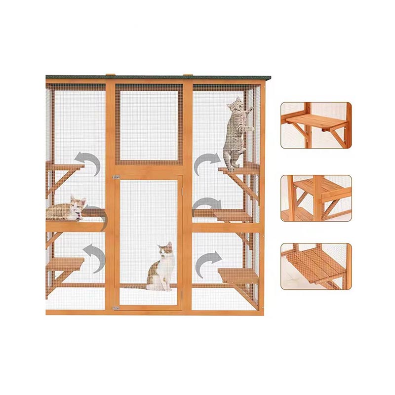 Outdoor Wooden Cat House Waterproof Cat Cage Villa Outdoor Wooden Cat House Waterproof Cat Cage Villa