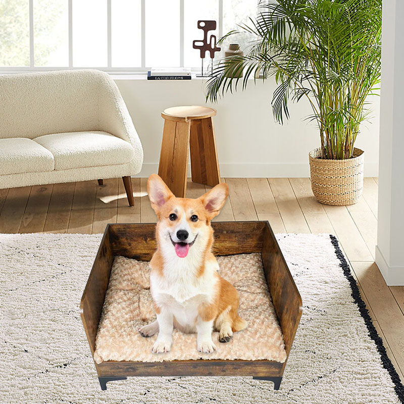 ফ্রেমের সাথে আধুনিক ইনডোর কাঠ উন্নত কুকুর বিছানা ফ্রেমের সাথে আধুনিক ইনডোর কাঠ উন্নত কুকুর বিছানা