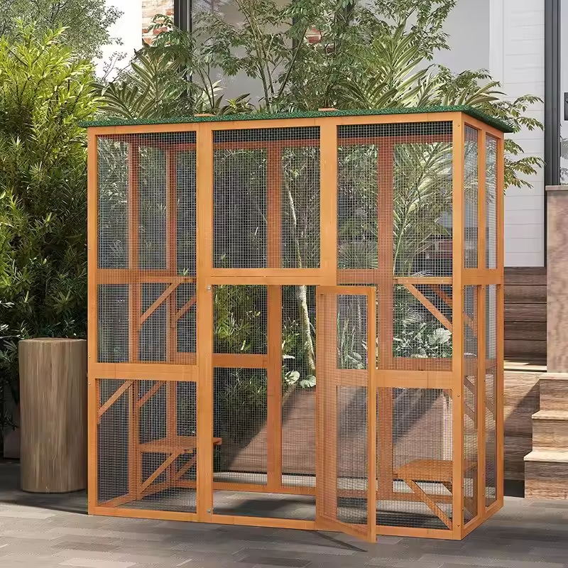 Outdoor Wooden Cat House Waterproof Cat Cage Villa Outdoor Wooden Cat House Waterproof Cat Cage Villa