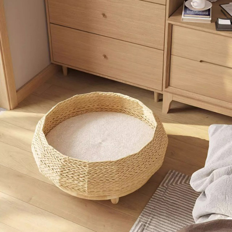 হস্তনির্মিত প্রাকৃতিক ক্রাফ্ট পেপার নেস্ট বোনা বিড়াল কুকুর বিছানা হস্তনির্মিত প্রাকৃতিক ক্রাফ্ট পেপার নেস্ট বোনা বিড়াল কুকুর বিছানা