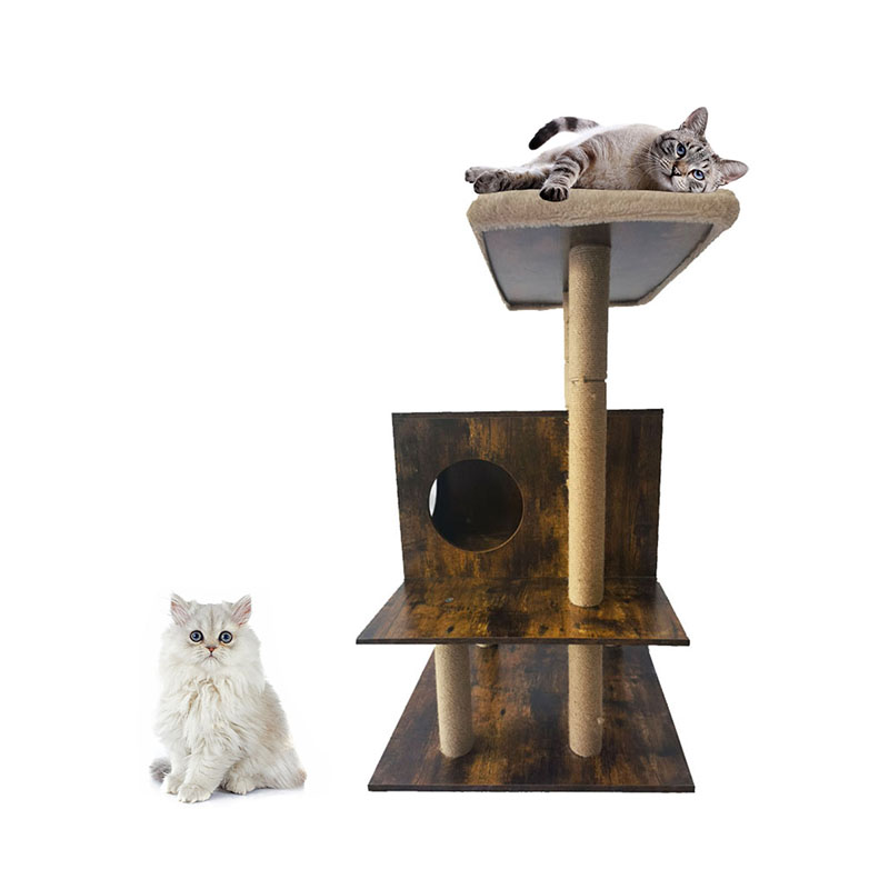 কাঠের টাওয়ার ক্যাট হাউস সিসাল স্ক্র্যাচিং পোস্ট ক্যাট ট্রি ক্লাইম্বিং ফ্রেম কাঠের টাওয়ার ক্যাট হাউস সিসাল স্ক্র্যাচিং পোস্ট ক্যাট ট্রি ক্লাইম্বিং ফ্রেম