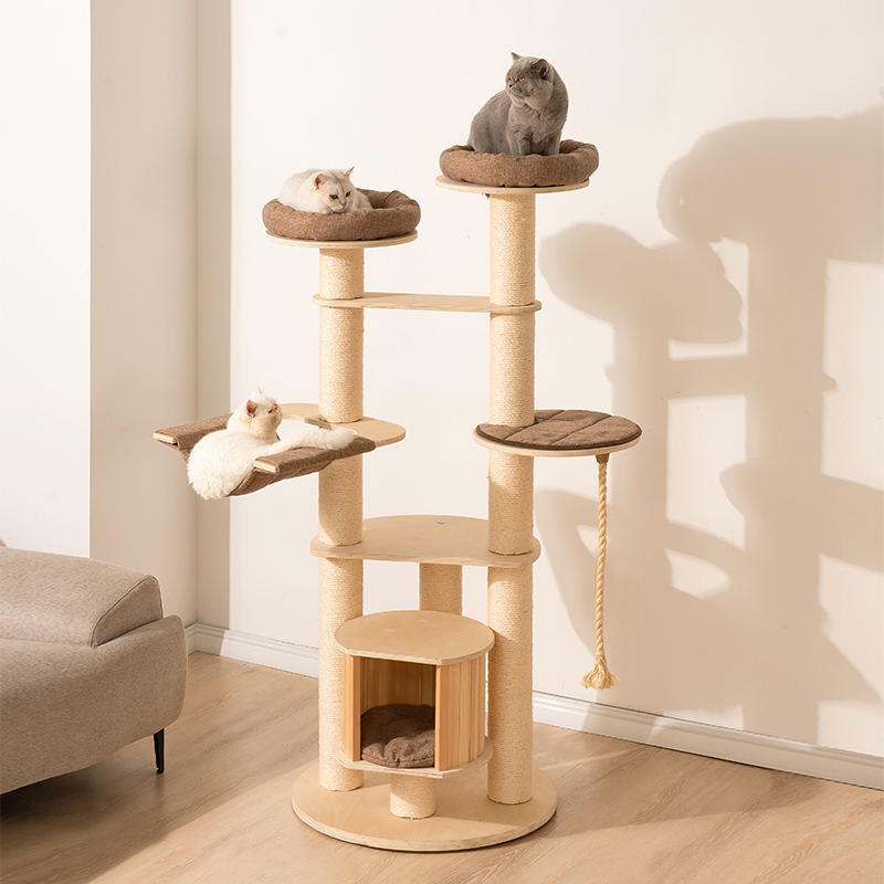 মেঝে থেকে সিলিং কাঠের কনডো ক্লাইম্বিং ফ্রেম বিড়াল গাছের টাওয়ার মেঝে থেকে সিলিং কাঠের কনডো ক্লাইম্বিং ফ্রেম বিড়াল গাছের টাওয়ার