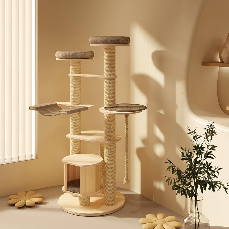 মেঝে থেকে সিলিং কাঠের কনডো ক্লাইম্বিং ফ্রেম বিড়াল গাছের টাওয়ার মেঝে থেকে সিলিং কাঠের কনডো ক্লাইম্বিং ফ্রেম বিড়াল গাছের টাওয়ার