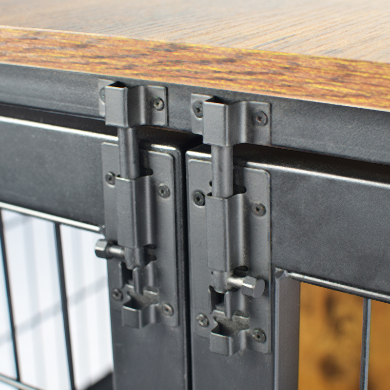 চাকা সহ কাঠের আসবাবের স্টাইলের কুকুরের খাঁচা চাকা সহ কাঠের আসবাবের স্টাইলের কুকুরের খাঁচা