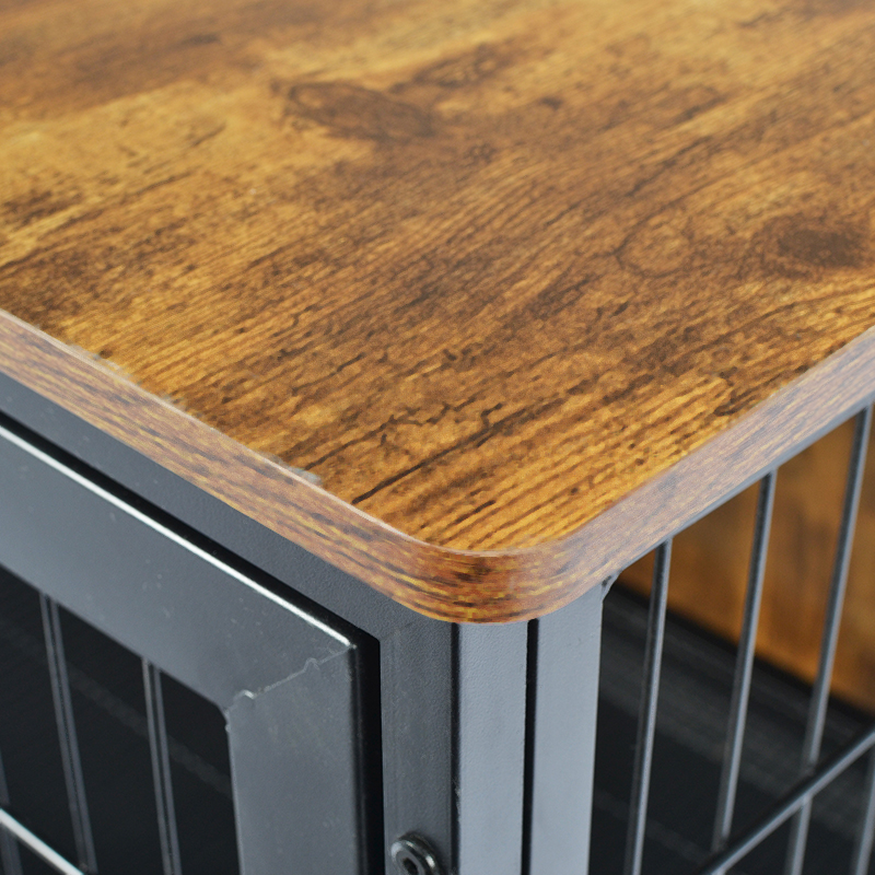 চাকা সহ কাঠের আসবাবের স্টাইলের কুকুরের খাঁচা চাকা সহ কাঠের আসবাবের স্টাইলের কুকুরের খাঁচা