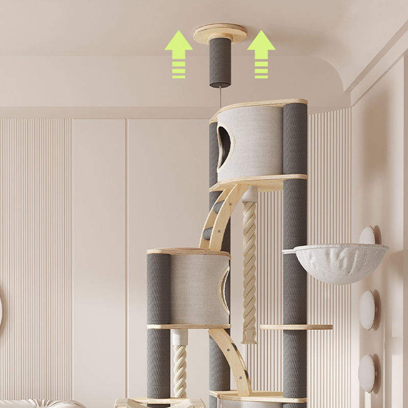 টাওয়ার মেঝে থেকে সিলিং ইনডোর সলিড কাঠের ক্লাইম্বিং ফ্রেম বিড়াল গাছ টাওয়ার মেঝে থেকে সিলিং ইনডোর সলিড কাঠের ক্লাইম্বিং ফ্রেম বিড়াল গাছ