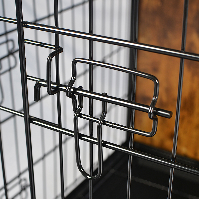 ইনডোর কাঠের আসবাবের স্টাইল কুকুর খাঁচা কুশন এবং চাকা সহ ইনডোর কাঠের আসবাবের স্টাইল কুকুর খাঁচা কুশন এবং চাকা সহ