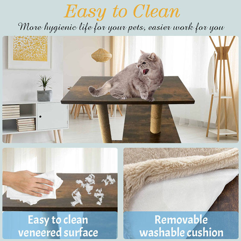 কাঠের টাওয়ার ক্যাট হাউস সিসাল স্ক্র্যাচিং পোস্ট ক্যাট ট্রি ক্লাইম্বিং ফ্রেম কাঠের টাওয়ার ক্যাট হাউস সিসাল স্ক্র্যাচিং পোস্ট ক্যাট ট্রি ক্লাইম্বিং ফ্রেম