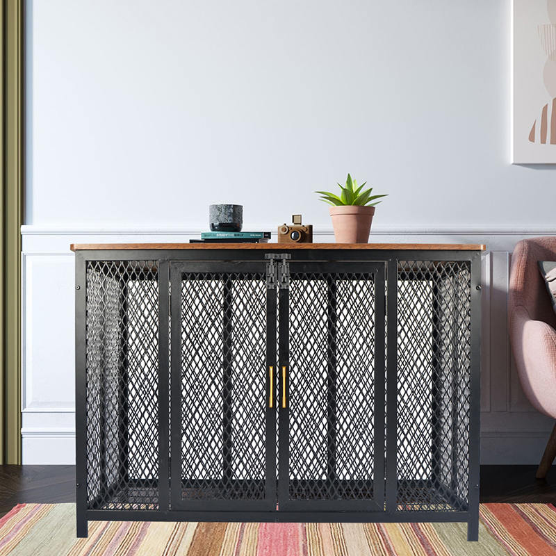 শীর্ষ ভারী শুল্ক কাঠের আসবাবের স্টাইল কুকুর খাঁচা খুলুন শীর্ষ ভারী শুল্ক কাঠের আসবাবের স্টাইল কুকুর খাঁচা খুলুন