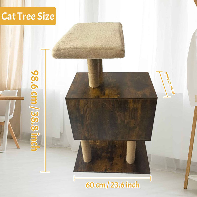 কাঠের টাওয়ার ক্যাট হাউস সিসাল স্ক্র্যাচিং পোস্ট ক্যাট ট্রি ক্লাইম্বিং ফ্রেম কাঠের টাওয়ার ক্যাট হাউস সিসাল স্ক্র্যাচিং পোস্ট ক্যাট ট্রি ক্লাইম্বিং ফ্রেম
