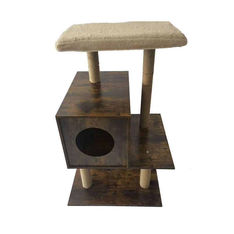 কাঠের টাওয়ার ক্যাট হাউস সিসাল স্ক্র্যাচিং পোস্ট ক্যাট ট্রি ক্লাইম্বিং ফ্রেম কাঠের টাওয়ার ক্যাট হাউস সিসাল স্ক্র্যাচিং পোস্ট ক্যাট ট্রি ক্লাইম্বিং ফ্রেম