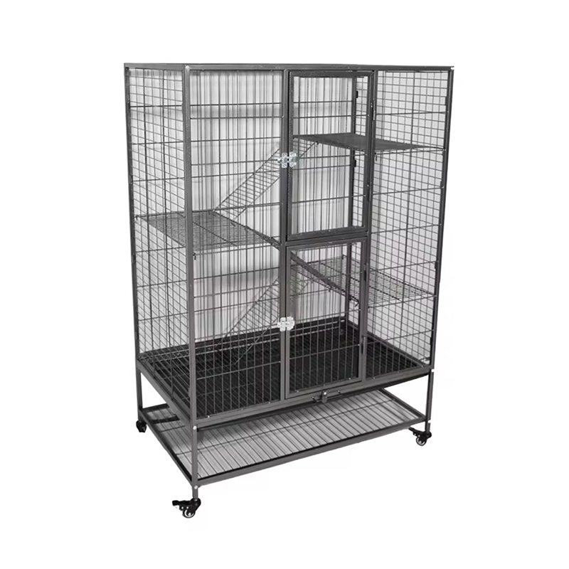 চাকা সহ বড় ভারী শুল্ক 2/3/4-স্তরের ধাতব ইনডোর টিউব ক্যাট খাঁচা চাকা সহ বড় ভারী শুল্ক 2/3/4-স্তরের ধাতব ইনডোর টিউব ক্যাট খাঁচা
