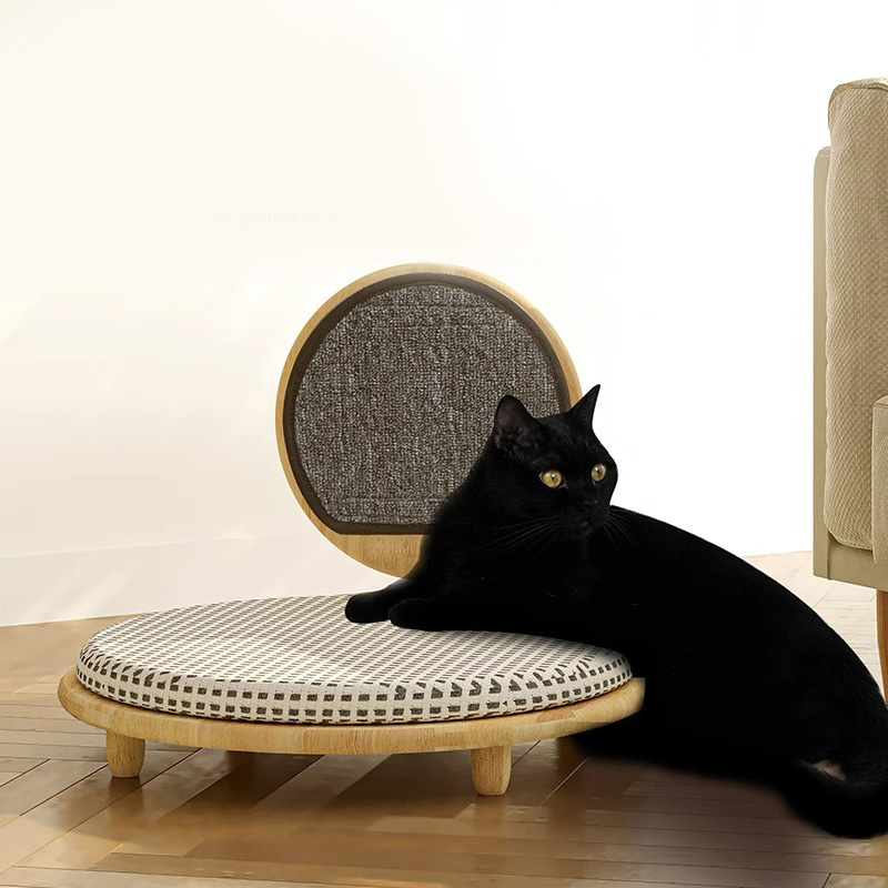 স্ক্র্যাচিং বোর্ড সহ সলিড কাঠের আরামদায়ক বিড়াল বিছানা বাসা স্ক্র্যাচিং বোর্ড সহ সলিড কাঠের আরামদায়ক বিড়াল বিছানা বাসা
