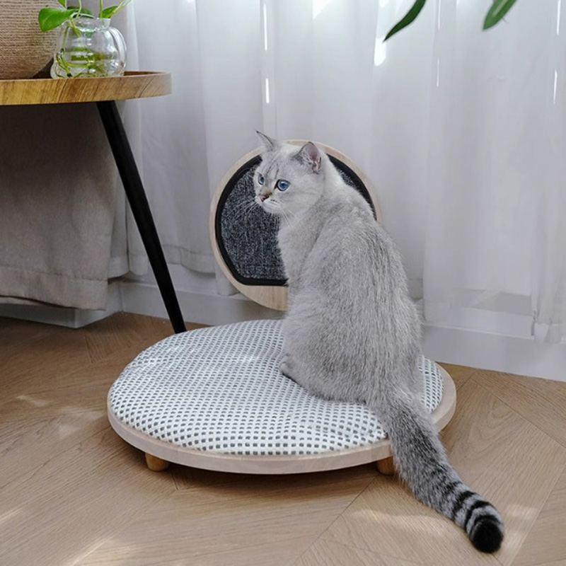 স্ক্র্যাচিং বোর্ড সহ সলিড কাঠের আরামদায়ক বিড়াল বিছানা বাসা স্ক্র্যাচিং বোর্ড সহ সলিড কাঠের আরামদায়ক বিড়াল বিছানা বাসা