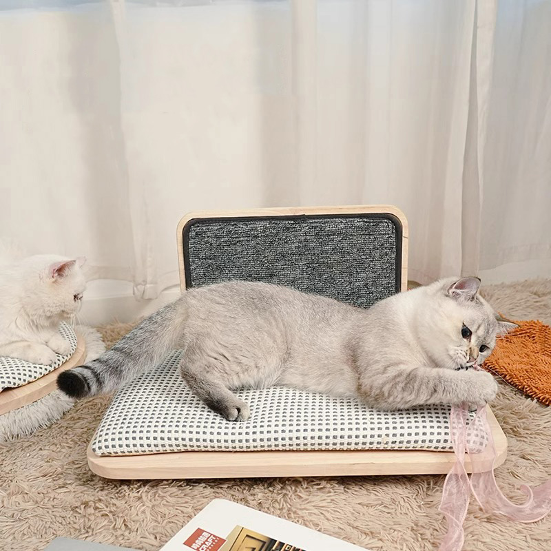 স্ক্র্যাচিং বোর্ড সহ সলিড কাঠের আরামদায়ক বিড়াল বিছানা বাসা স্ক্র্যাচিং বোর্ড সহ সলিড কাঠের আরামদায়ক বিড়াল বিছানা বাসা