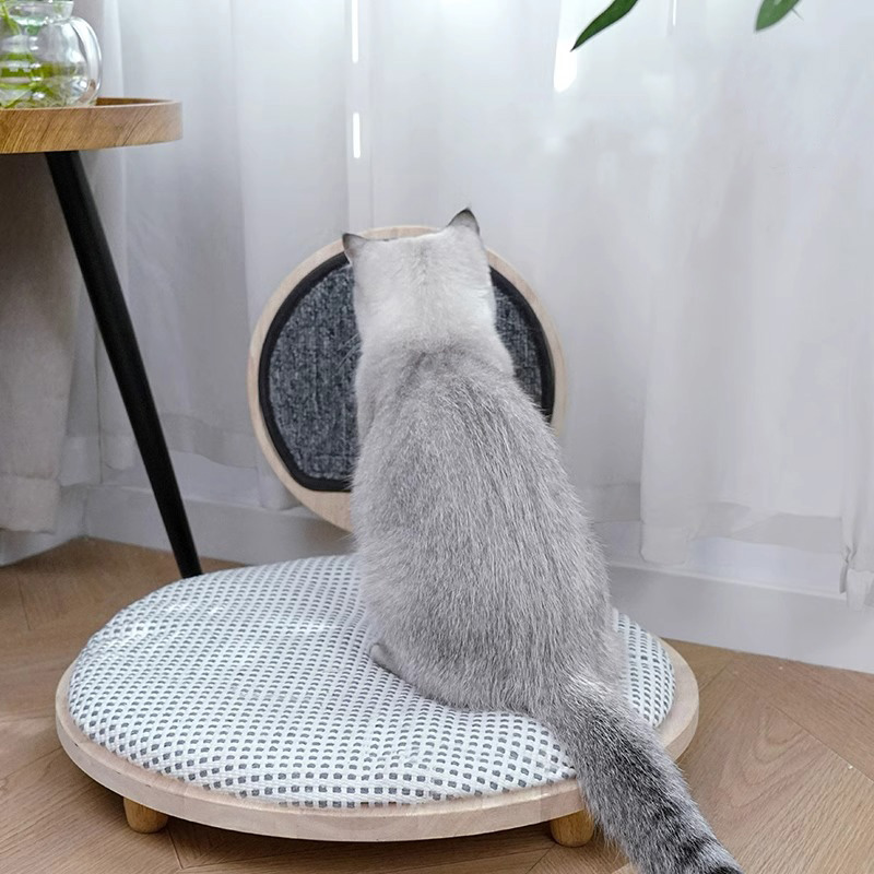 স্ক্র্যাচিং বোর্ড সহ সলিড কাঠের আরামদায়ক বিড়াল বিছানা বাসা স্ক্র্যাচিং বোর্ড সহ সলিড কাঠের আরামদায়ক বিড়াল বিছানা বাসা