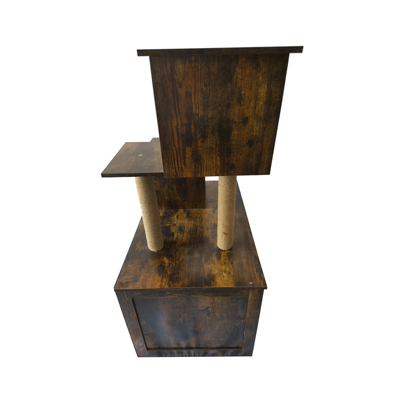 কাঠের বিড়াল হাউস টাওয়ার ইনডোর বিড়াল গাছের আরোহণ ফ্রেম লিটার বক্স সহ কাঠের বিড়াল হাউস টাওয়ার ইনডোর বিড়াল গাছের আরোহণ ফ্রেম লিটার বক্স সহ