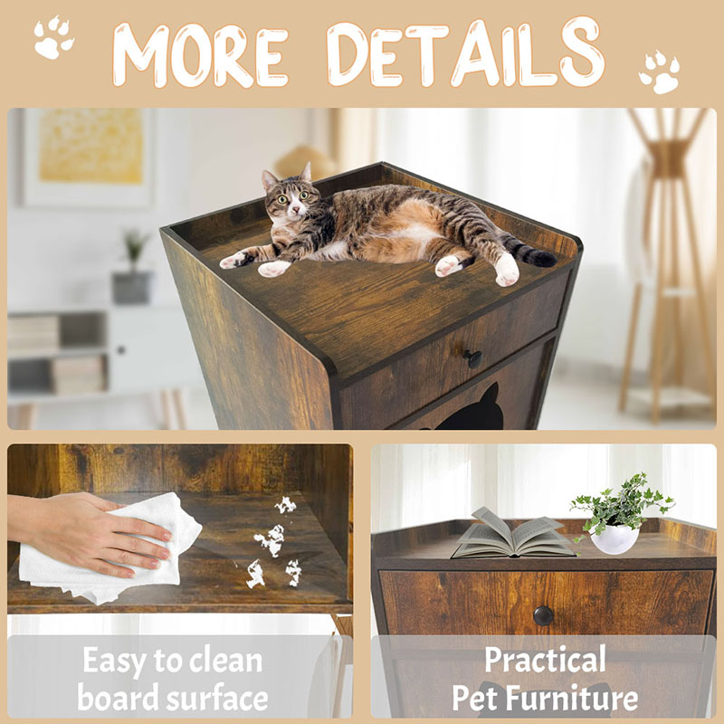 টিভি আকৃতির আসবাবের স্টাইলের বিড়ালদের ড্রয়ার লিটার ক্যাবিনেটের সাথে খাঁচা টিভি আকৃতির আসবাবের স্টাইলের বিড়ালদের ড্রয়ার লিটার ক্যাবিনেটের সাথে খাঁচা