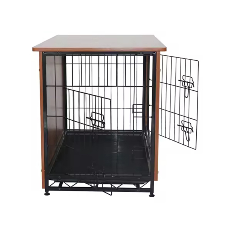 ইনডোর বড় কাঠের ধাতব আসবাবের স্টাইল কুকুর ক্রেট ইনডোর বড় কাঠের ধাতব আসবাবের স্টাইল কুকুর ক্রেট