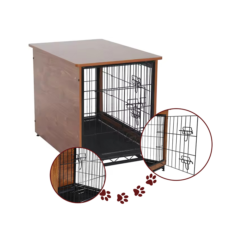 ইনডোর বড় কাঠের ধাতব আসবাবের স্টাইল কুকুর ক্রেট ইনডোর বড় কাঠের ধাতব আসবাবের স্টাইল কুকুর ক্রেট