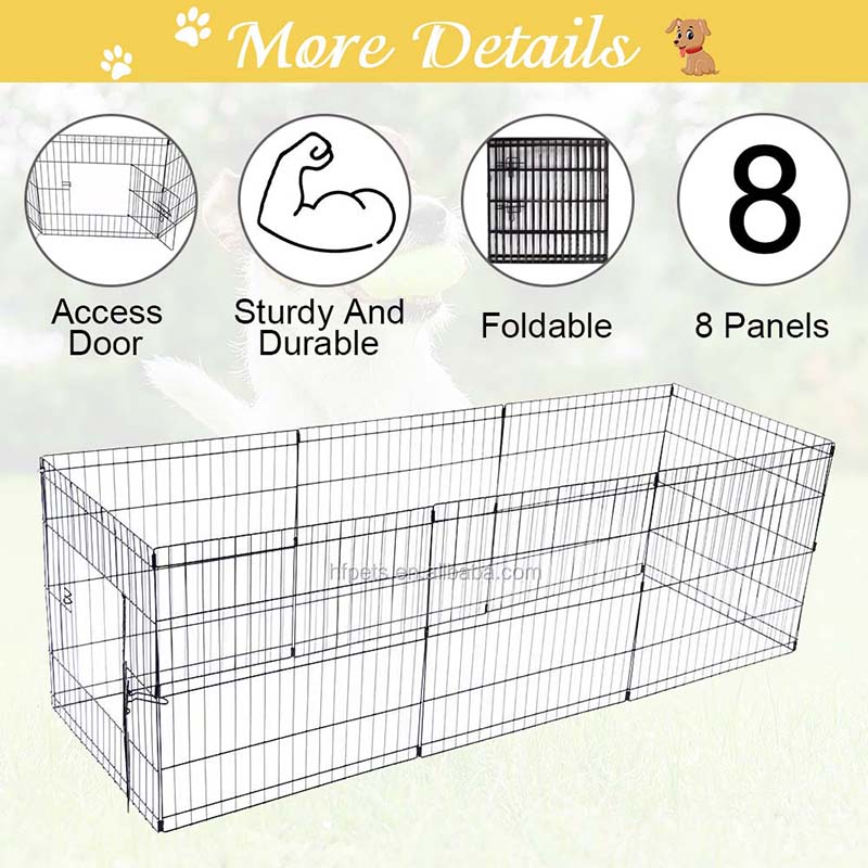 8 প্যানেল ধাতব পোষা বেড়া ভাঁজযোগ্য তারের কুকুর 8 প্যানেল ধাতব পোষা বেড়া ভাঁজযোগ্য তারের কুকুর
