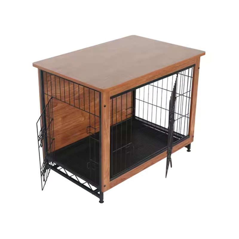 ইনডোর বড় কাঠের ধাতব আসবাবের স্টাইল কুকুর ক্রেট ইনডোর বড় কাঠের ধাতব আসবাবের স্টাইল কুকুর ক্রেট