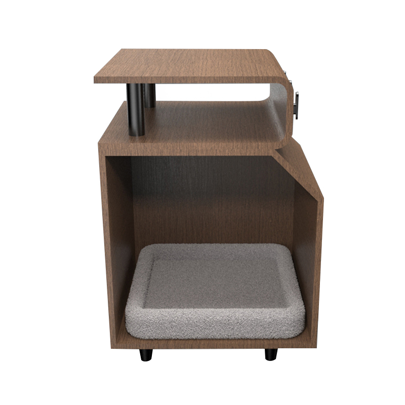 স্ক্র্যাচিং বোর্ড সহ কাঠের পোষা বিছানা বিড়াল বিছানা