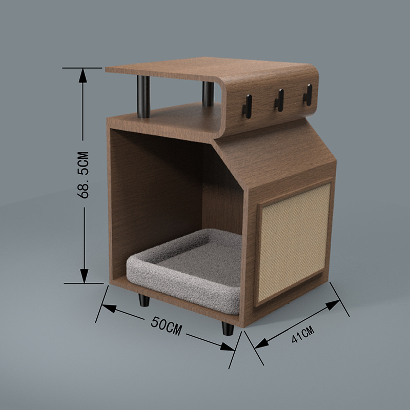 স্ক্র্যাচিং বোর্ড সহ কাঠের পোষা বিছানা বিড়াল বিছানা স্ক্র্যাচিং বোর্ড সহ কাঠের পোষা বিছানা বিড়াল বিছানা