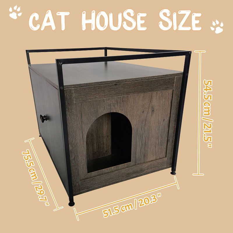 Indoor Litter Cabinet with Divider Furniture Style Cats Cage Side Table Indoor Litter Cabinet with Divider Furniture Style Cats Cage Side Table