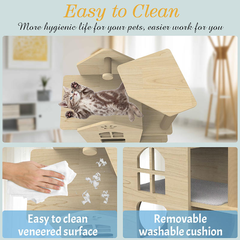 ইনডোর উড টাওয়ার বিড়ালের ঘর আরোহণের সিসাল স্ক্র্যাচিং পোস্ট বিড়াল গাছ ইনডোর উড টাওয়ার বিড়ালের ঘর আরোহণের সিসাল স্ক্র্যাচিং পোস্ট বিড়াল গাছ