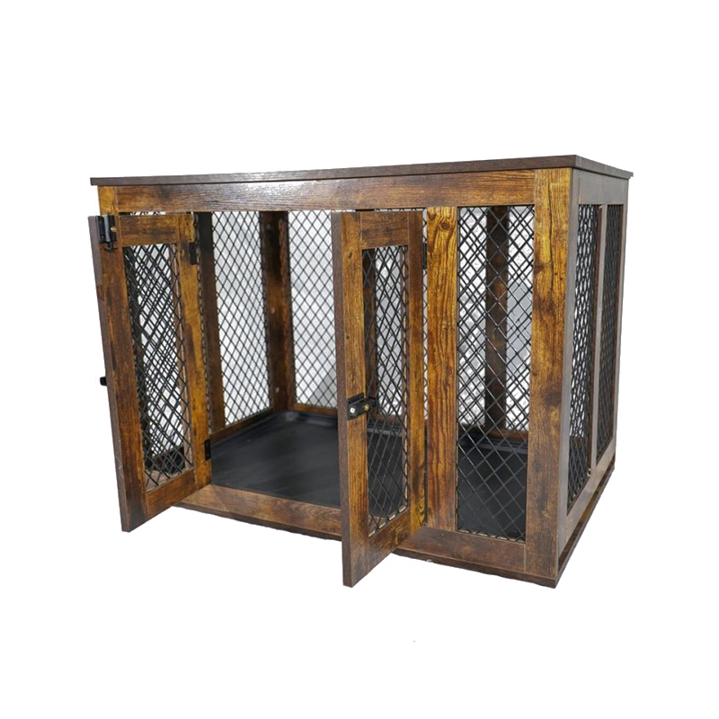 ইনডোর ফার্নিচার স্টাইল কাঠের ধাতব বড় কুকুরের খাঁচা ইনডোর ফার্নিচার স্টাইল কাঠের ধাতব বড় কুকুরের খাঁচা