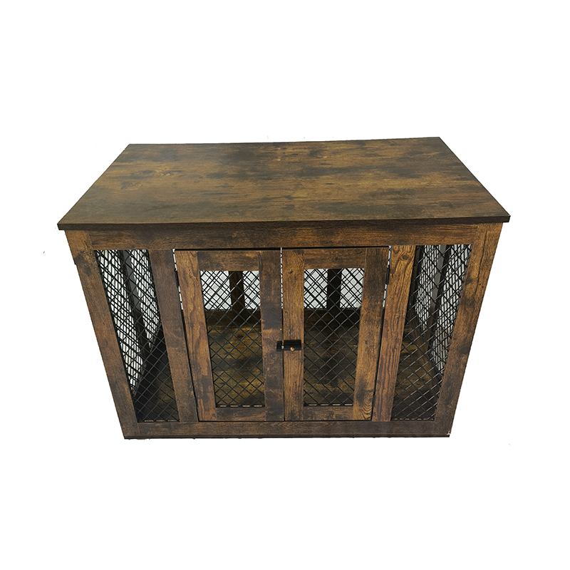 ইনডোর ফার্নিচার স্টাইল কাঠের ধাতব বড় কুকুরের খাঁচা ইনডোর ফার্নিচার স্টাইল কাঠের ধাতব বড় কুকুরের খাঁচা