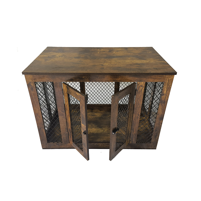 ইনডোর ফার্নিচার স্টাইল কাঠের ধাতব বড় কুকুরের খাঁচা ইনডোর ফার্নিচার স্টাইল কাঠের ধাতব বড় কুকুরের খাঁচা