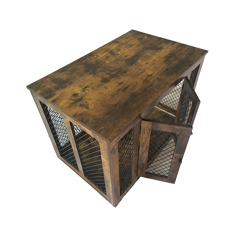 ইনডোর ফার্নিচার স্টাইল কাঠের ধাতব বড় কুকুরের খাঁচা ইনডোর ফার্নিচার স্টাইল কাঠের ধাতব বড় কুকুরের খাঁচা