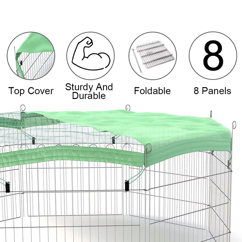 ভাঁজযোগ্য কুকুরছানা খরগোশ ধাতু রান কুকুর প্লেপেন শীর্ষ কভার সঙ্গে ভাঁজযোগ্য কুকুরছানা খরগোশ ধাতু রান কুকুর প্লেপেন শীর্ষ কভার সঙ্গে