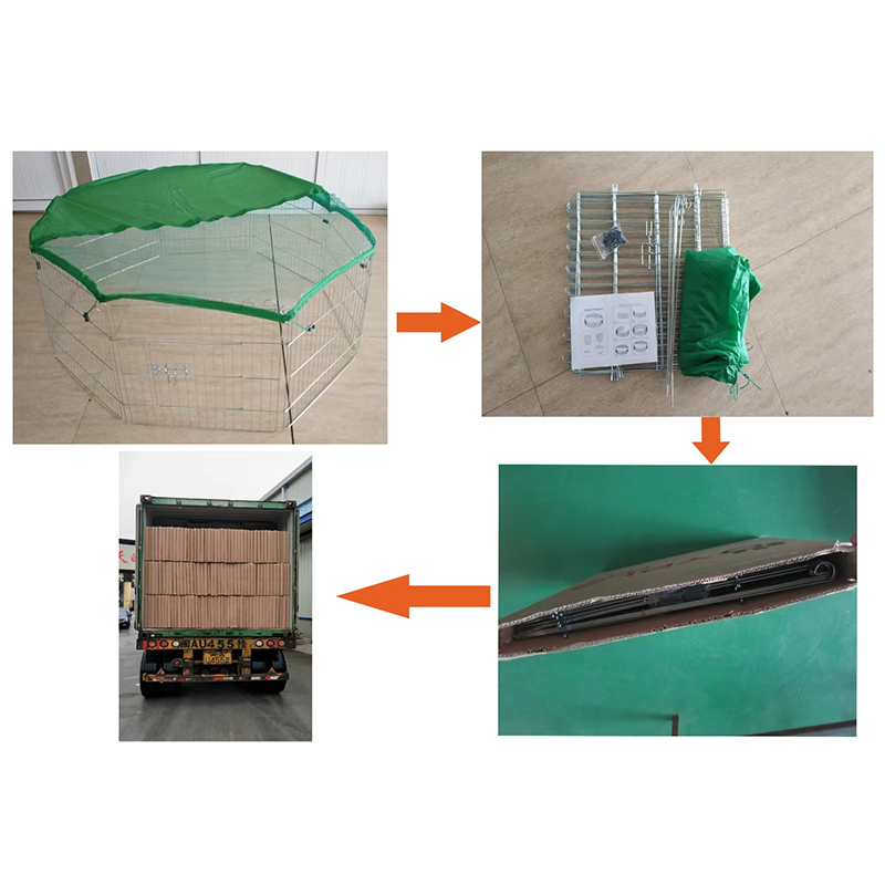 শীর্ষ কভার সহ ভাঁজযোগ্য তারের বহিরঙ্গন ধাতু কুকুর প্লেপেন শীর্ষ কভার সহ ভাঁজযোগ্য তারের বহিরঙ্গন ধাতু কুকুর প্লেপেন