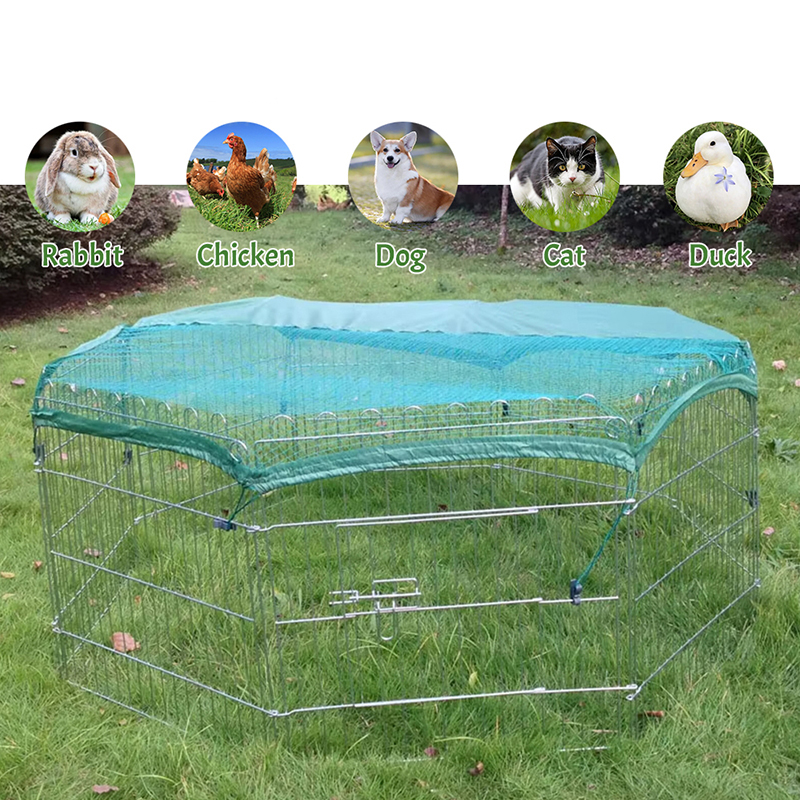 শীর্ষ কভার সহ ভাঁজযোগ্য তারের বহিরঙ্গন ধাতু কুকুর প্লেপেন শীর্ষ কভার সহ ভাঁজযোগ্য তারের বহিরঙ্গন ধাতু কুকুর প্লেপেন