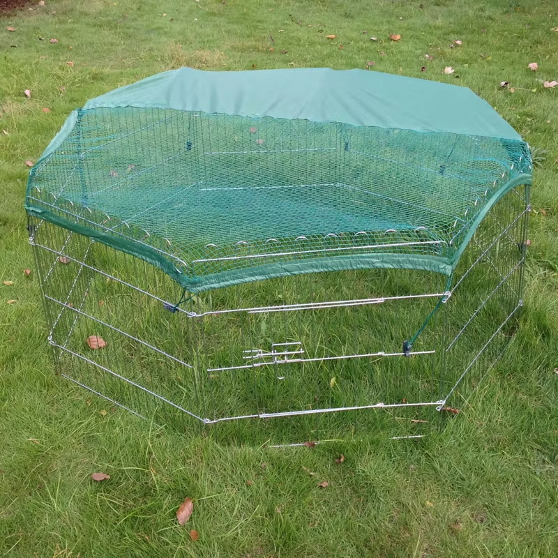 শীর্ষ কভার সহ ভাঁজযোগ্য তারের বহিরঙ্গন ধাতু কুকুর প্লেপেন শীর্ষ কভার সহ ভাঁজযোগ্য তারের বহিরঙ্গন ধাতু কুকুর প্লেপেন