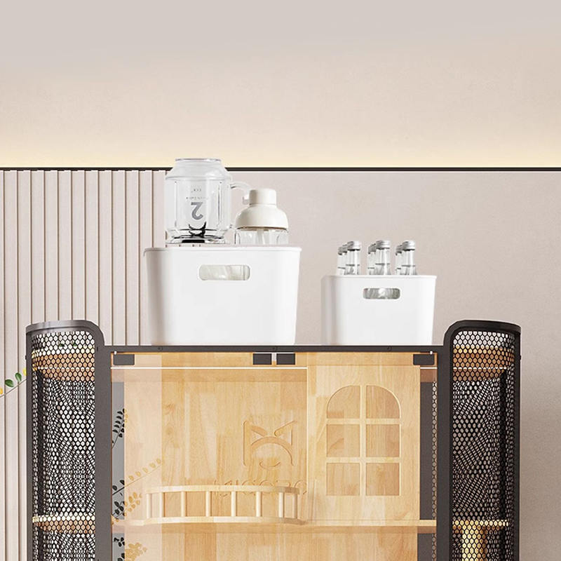 রাবার কাঠের বিড়াল হাউস ক্যাবিনেট প্যানোরামিক ভিলা খাঁচা রাবার কাঠের বিড়াল হাউস ক্যাবিনেট প্যানোরামিক ভিলা খাঁচা