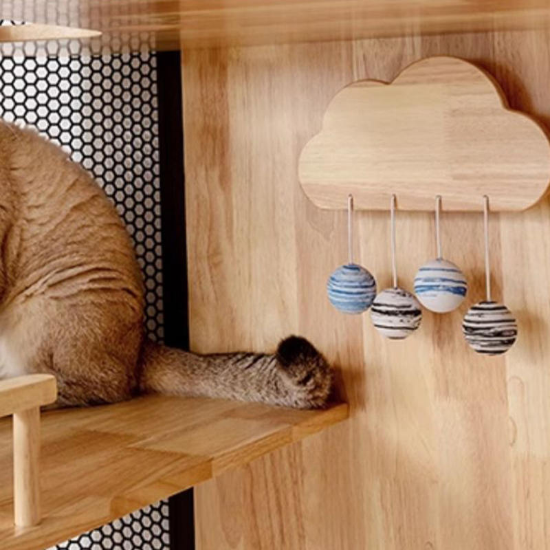 রাবার কাঠের বিড়াল হাউস ক্যাবিনেট প্যানোরামিক ভিলা খাঁচা রাবার কাঠের বিড়াল হাউস ক্যাবিনেট প্যানোরামিক ভিলা খাঁচা