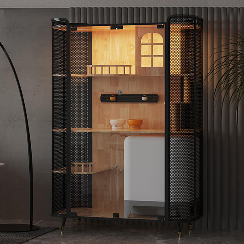 রাবার কাঠের বিড়াল হাউস ক্যাবিনেট প্যানোরামিক ভিলা খাঁচা রাবার কাঠের বিড়াল হাউস ক্যাবিনেট প্যানোরামিক ভিলা খাঁচা